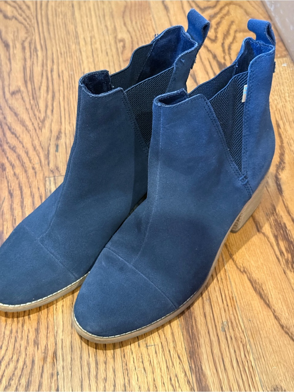 Toms Navy Suede Chelsea Ankle Boots